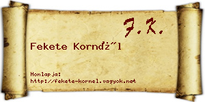 Fekete Kornél névjegykártya