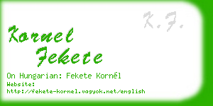 kornel fekete business card